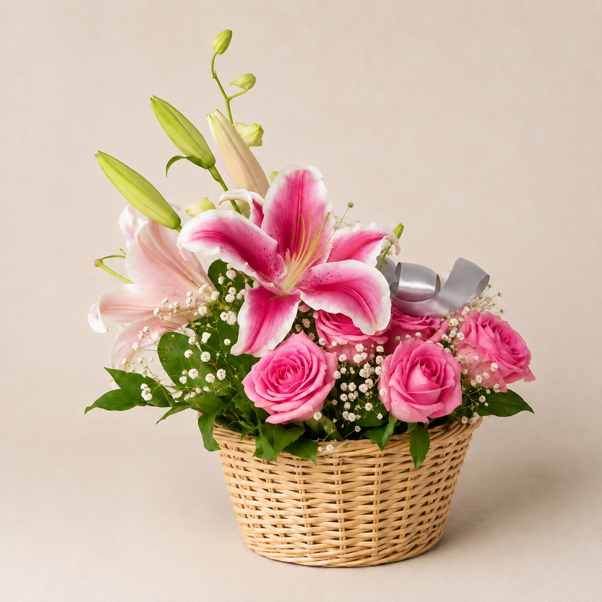Blush Lily Garden Basket
