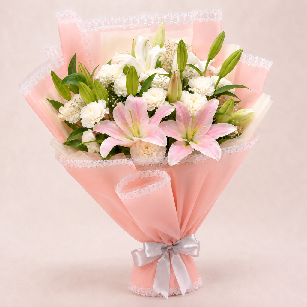 Blush Lily & Carnation Wrap