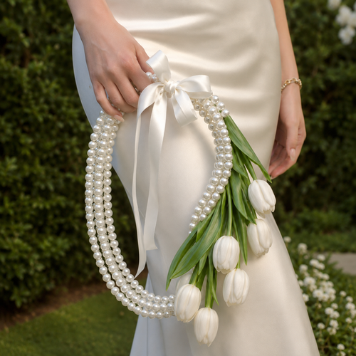 Ivory Tulip Clutch