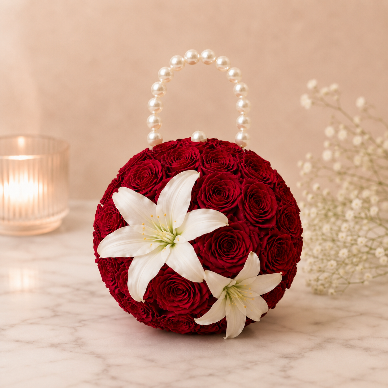 Crimson & Ivory Clutch