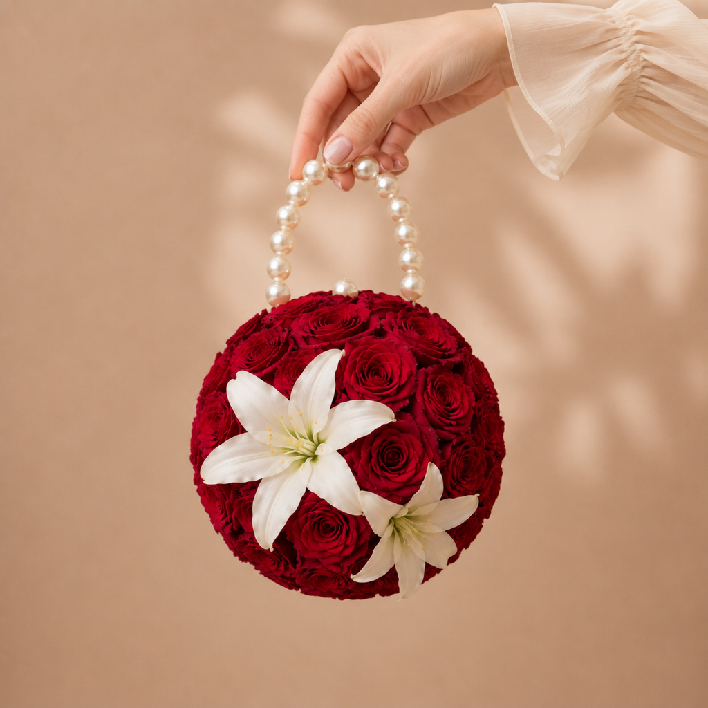Crimson & Ivory Clutch
