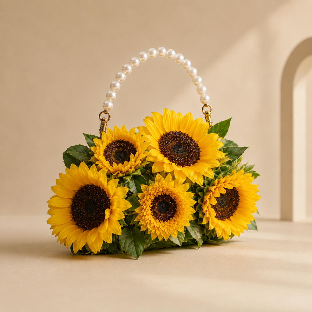 Sunflower Pearl Clutch