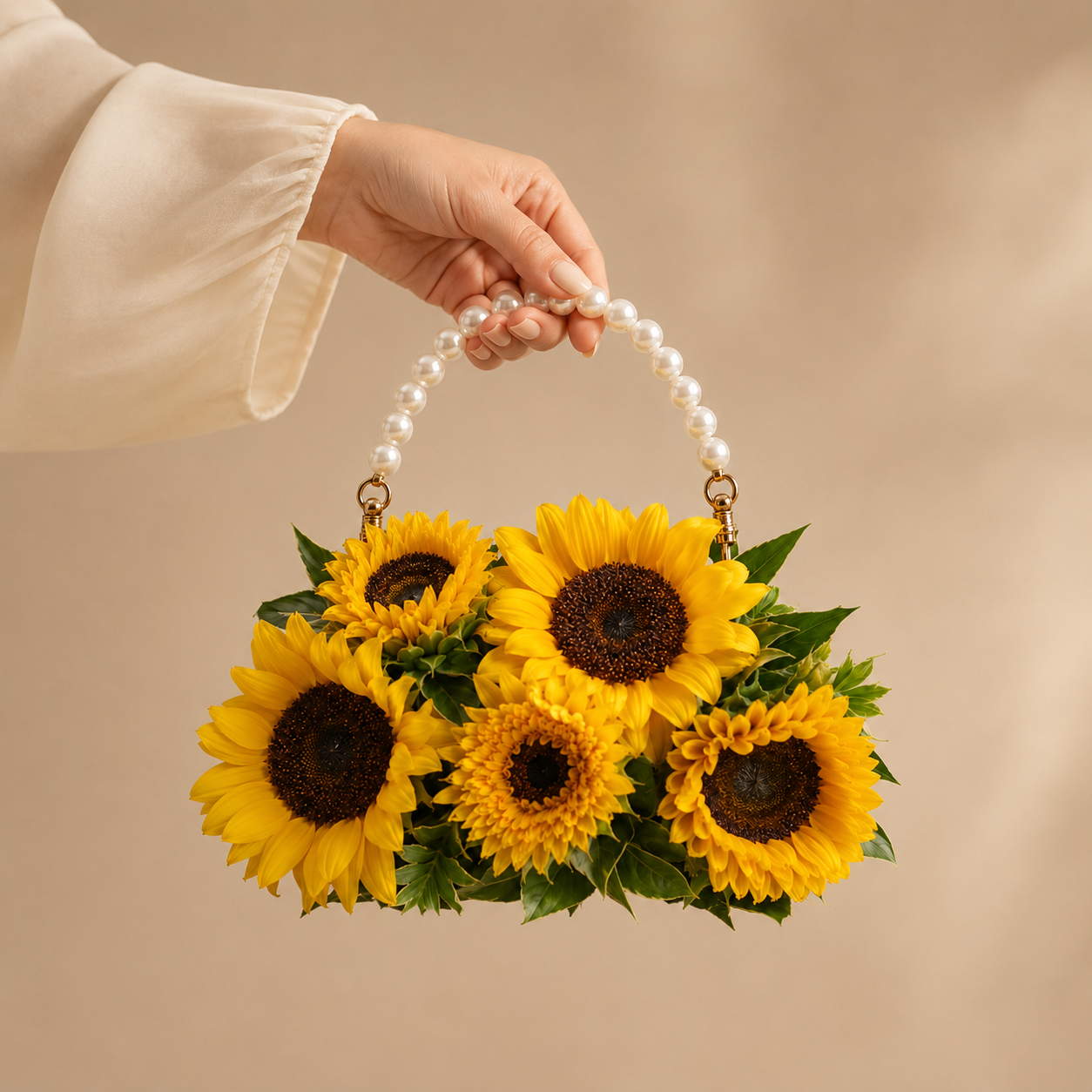 Sunflower Pearl Clutch