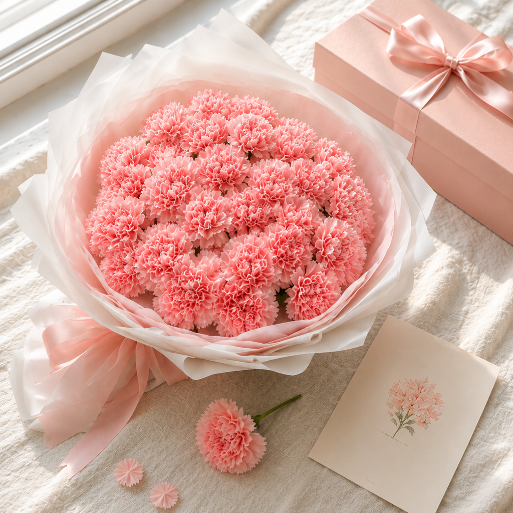 Pink Cloud Carnations Bouquet