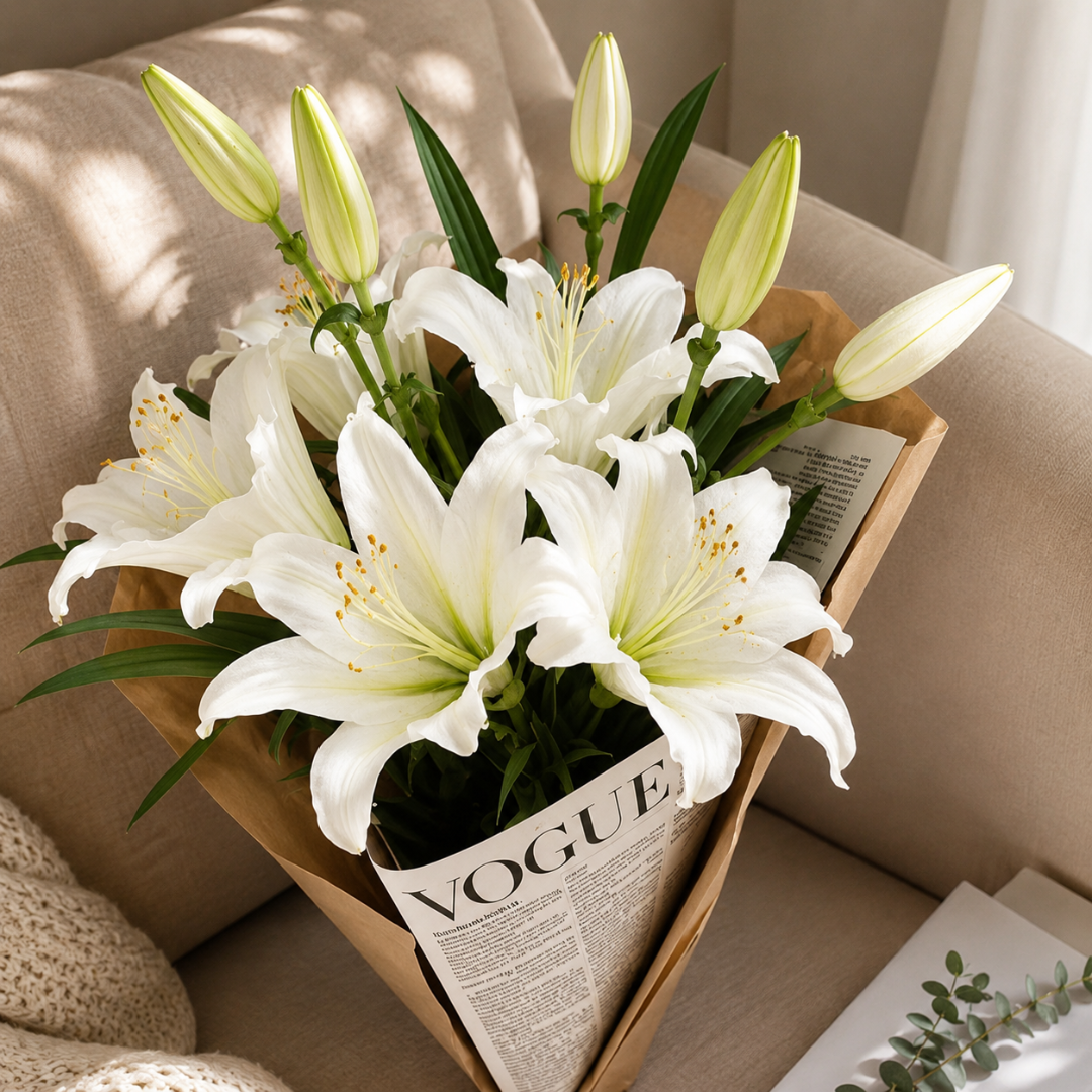 Vogue White Lilies