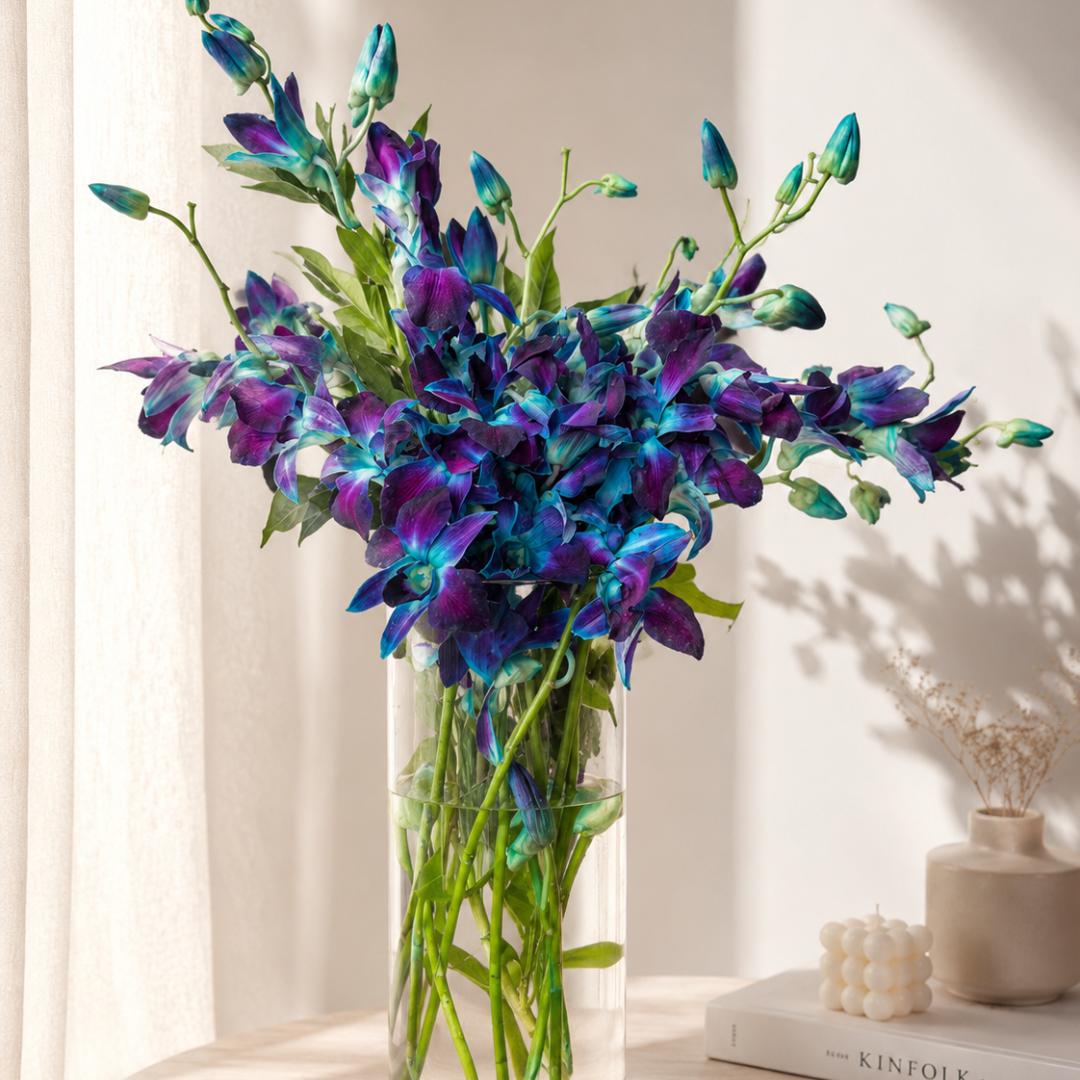 Blue Orchid Vase