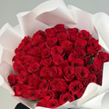 Crimson Snow 50 Rose Wrap